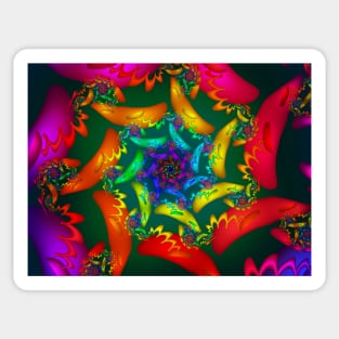 Colourful Fractal Spiral Sticker